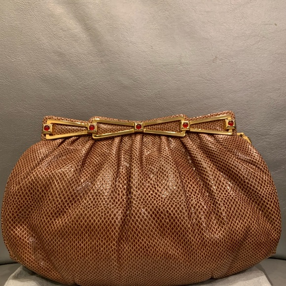 Judith Lieber Vintage lizard skin clutch bag - Picture 12 of 12